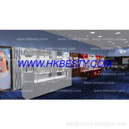 LED light display showcase for jewelry shop